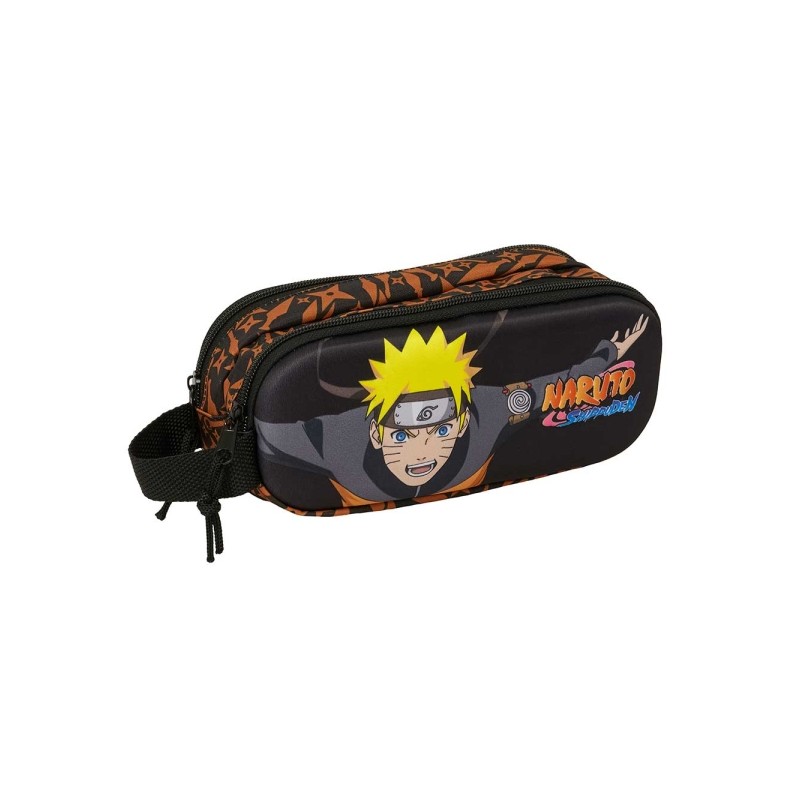 Safta Naruto Borsa multiuso 3D - 2 scomparti con cerniera - Manico laterale - Capacità 1 L - 21x8x6 cm - Colore: nero e