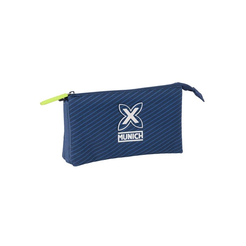 Safta Munich Blue Indigo Borsa multiuso - 3 scomparti con cerniera - Tasca interna - 0.6 L - 220x30x120 mm - Colore blu 