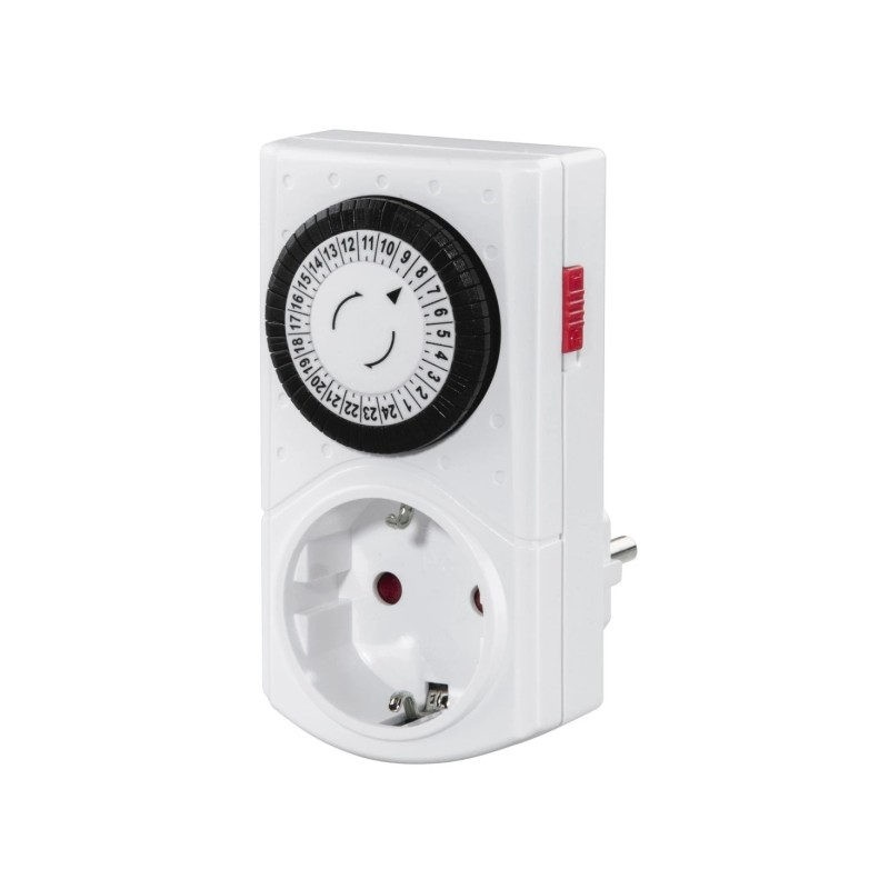 Hama Mini presa con timer meccanico - Potenza massima 3680 W - Intervalli di 30 minuti - Colore: bianco