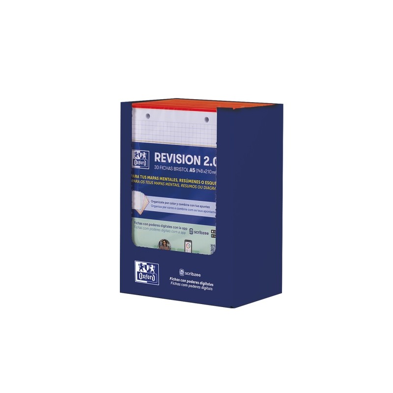 Oxford Expositor con 10 confezioni da 30 FlashCards 2.0 - Formato A5 - Griglia 5x5 mm - Cartoncino da 250 g - Digitalizz