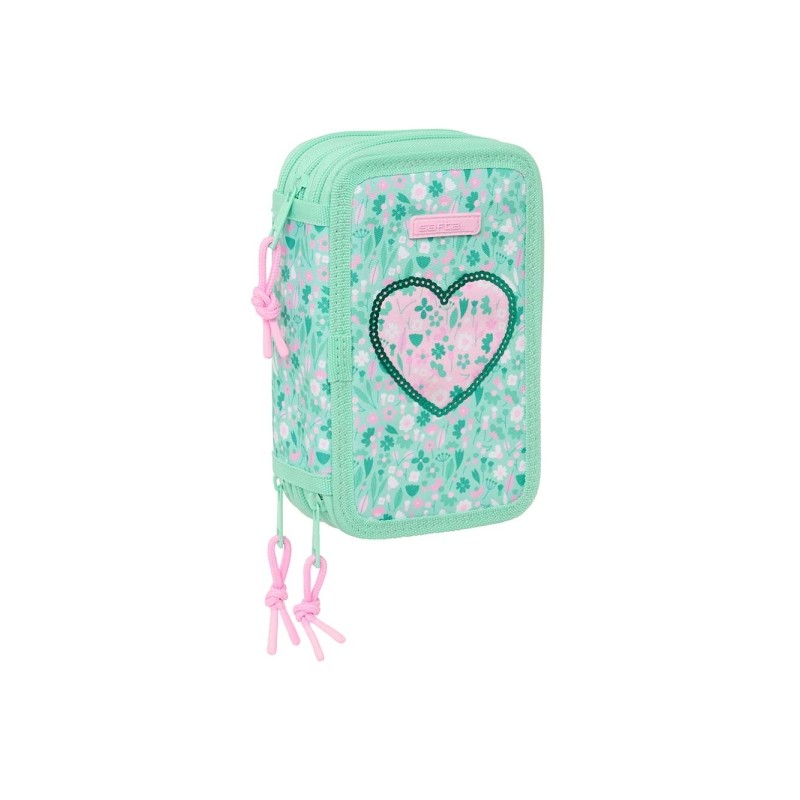 Safta Cuore Astuccio a 3 ripiani - 37 pezzi - 1.3 L - Gomma - Matita - Penne a sfera - Temperamatite - Righelli - 16 col