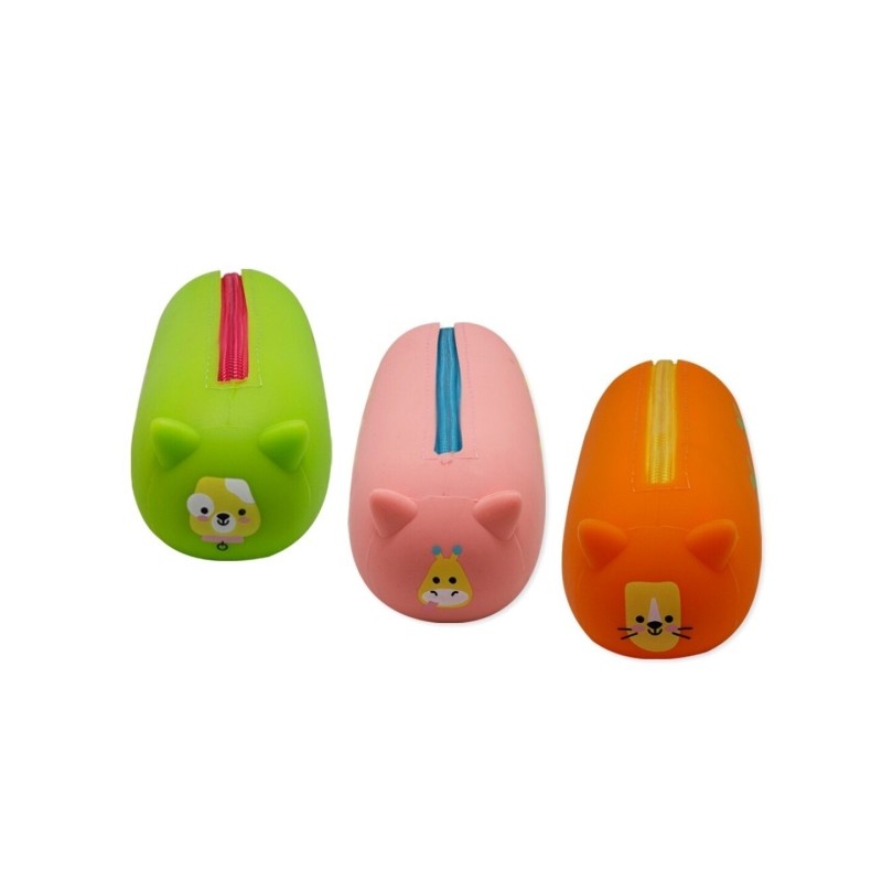Bismark Animals - Borsa portaoggetti in silicone Squeezy - 1 scomparto - 3 modelli diversi