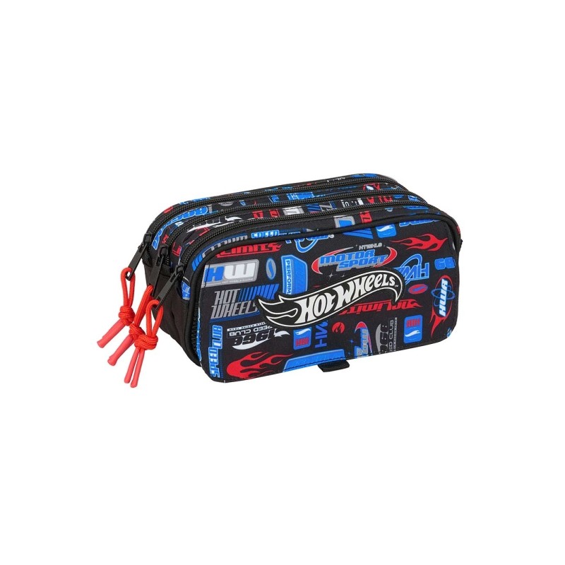 Safta Hot Wheels Borsa multiuso - 3 scomparti con cerniera - Tasca frontale - Cinturino regolabile - 1.72 L - 215x80x100