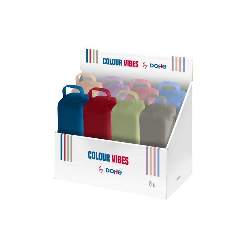 Dohe Colour Vibes Espositore con 8 tasche multiuso - Cerniera - Maniglia in gomma - Silicone morbido al tatto - Maniglia
