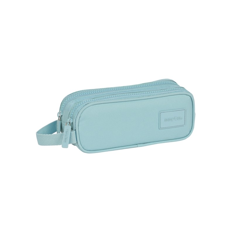 Safta Basic Portatutto - 2 scomparti con cerniera - Manico laterale - 1 L - 210x60x80 mm - Colore turchese