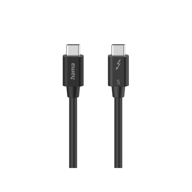 Cavo USB-C maschio Hama Essential - Lunghezza 1 m - Velocità fino a 80 Gbps - Doppia schermatura - Colore: nero