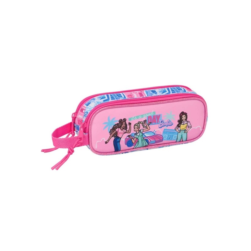 Safta Barbie Borsa multiuso - 2 scomparti con cerniera - Manico laterale - 1 L - 210x60x80 mm - Colore rosa