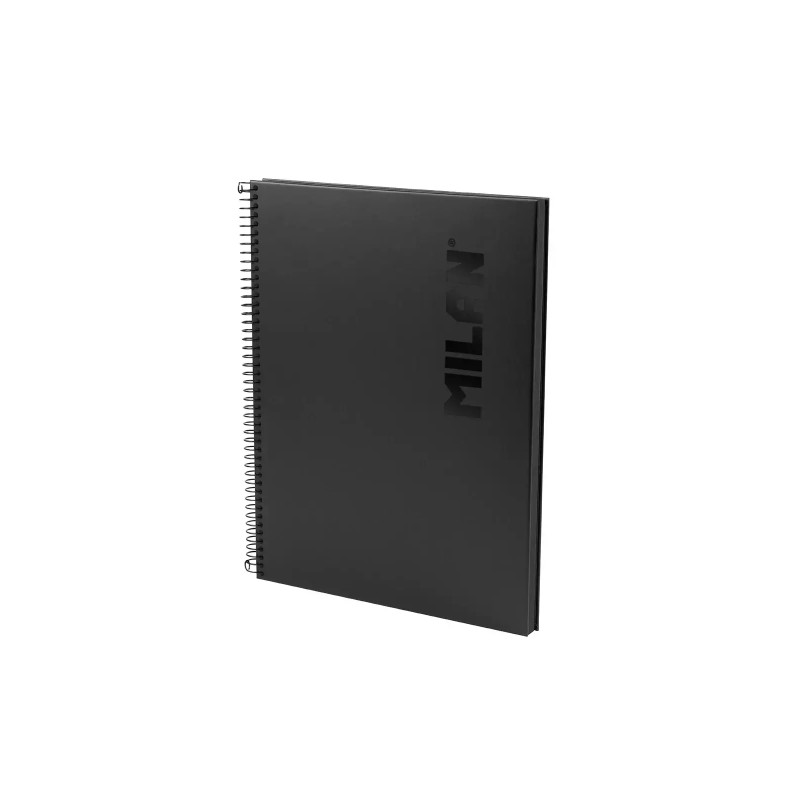Milan Shadow Quaderno a spirale formato A4. quadrettato 5x5 - 80 fogli da 95 g/m². microperforati e con 4 fori - Copert