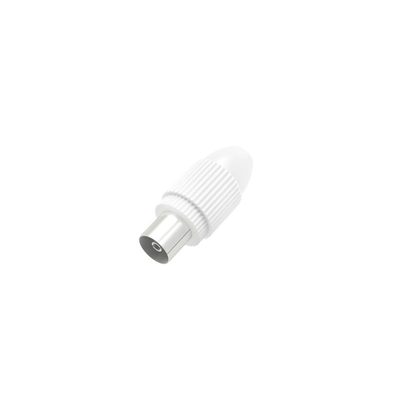 Hama Essential Connettore coassiale femmina - Adatto a cavi da 5 a 7 mm - Fissaggio a morsetto - Colore bianco