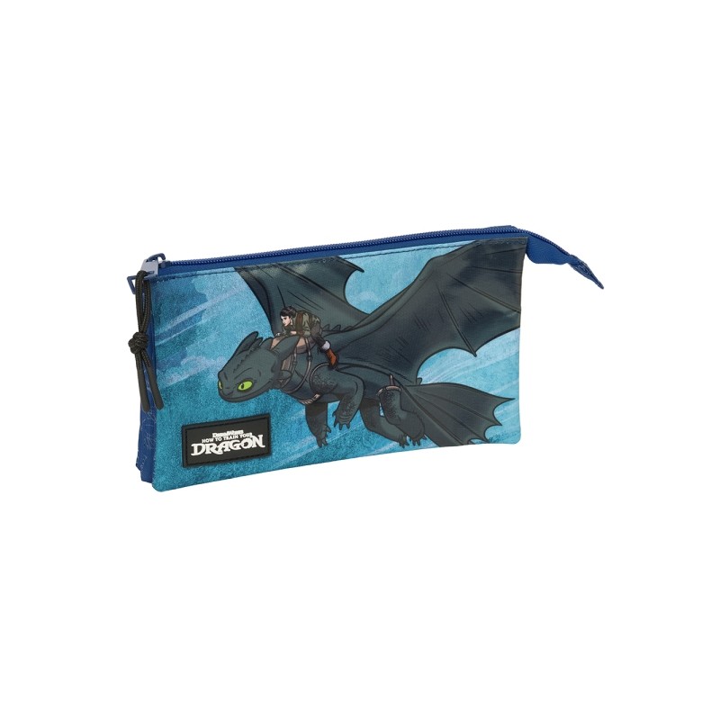 Safta Come addestrare il tuo drago - Borsa multiuso - 3 scomparti con cerniera - Tasca interna - 0.6 L - 220x30x120 mm -