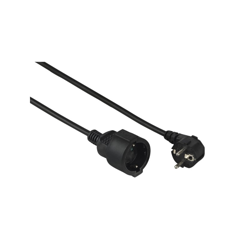 Hama - Prolunga a gomito con cavo di alimentazione - Potenza massima 3680 W - Lunghezza 3 m - Sezione 1.5 mm² - Schuko 