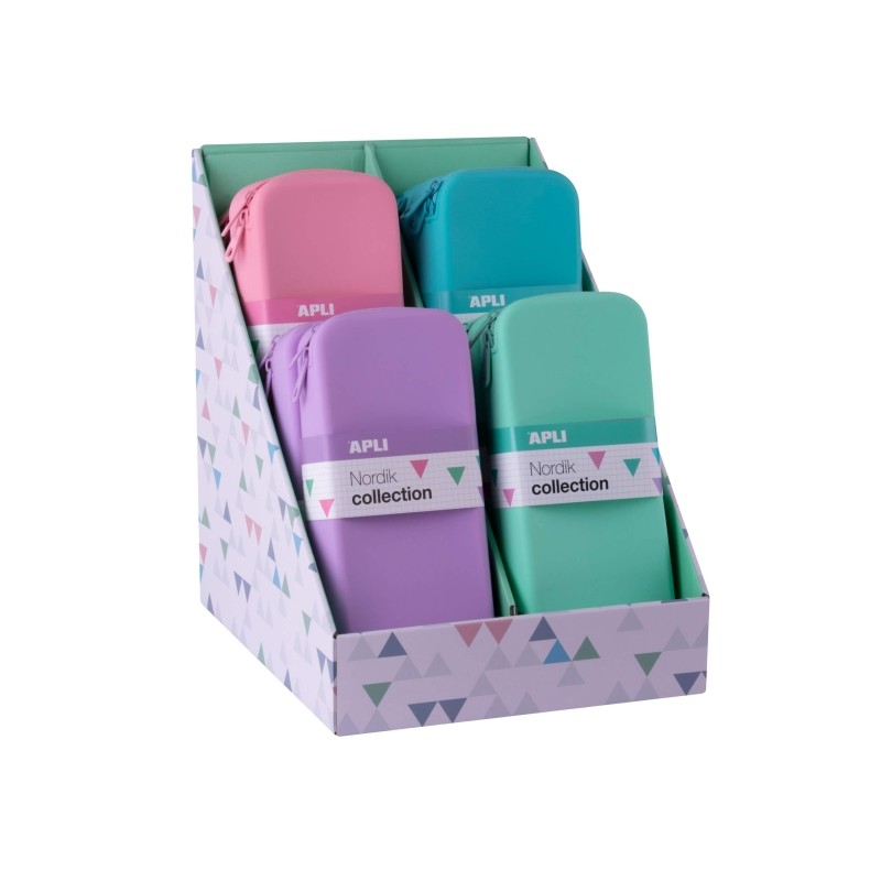 Apli Nordik Espositore da 8 custodie ovali in silicone - Impermeabili - Dimensioni 225x45x105 mm - Colori assortiti