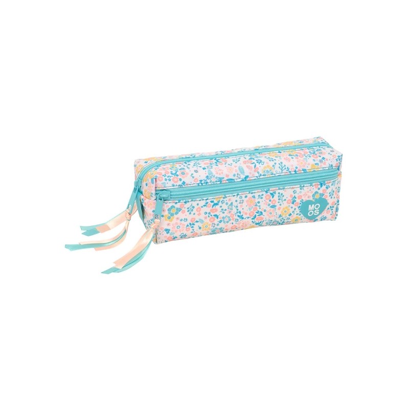 Safta Moos Fiori Portatutto - 3 scomparti con cerniere - Elastico - Materiale riciclato - 0.98 L - 220x60x85 mm - Colore