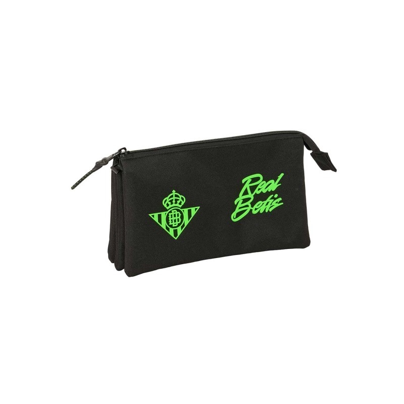Safta Real Betis Balompie Borsa portaoggetti - 3 scomparti con cerniera - Tasca interna centrale - 22x12x3 cm - Colore: 