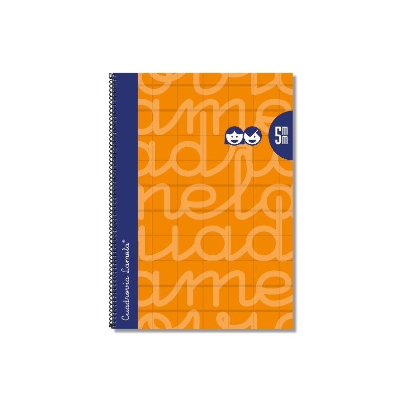 Lamela - Quaderno a spirale con 80 fogli da 90 g/m² con margine - Formato Folio - Righe a quattro linee da 5 mm - Coper