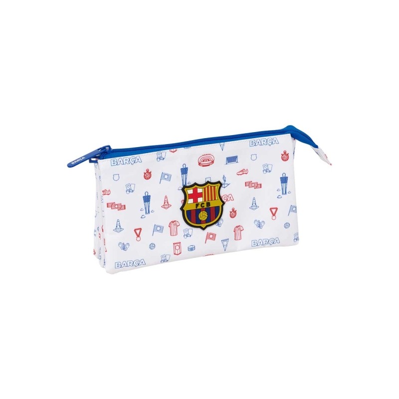 Safta F.C. Barcelona Borsa per la scuola materna - 3 scomparti con cerniera - Tasca interna centrale - 22x12x3 cm - Colo