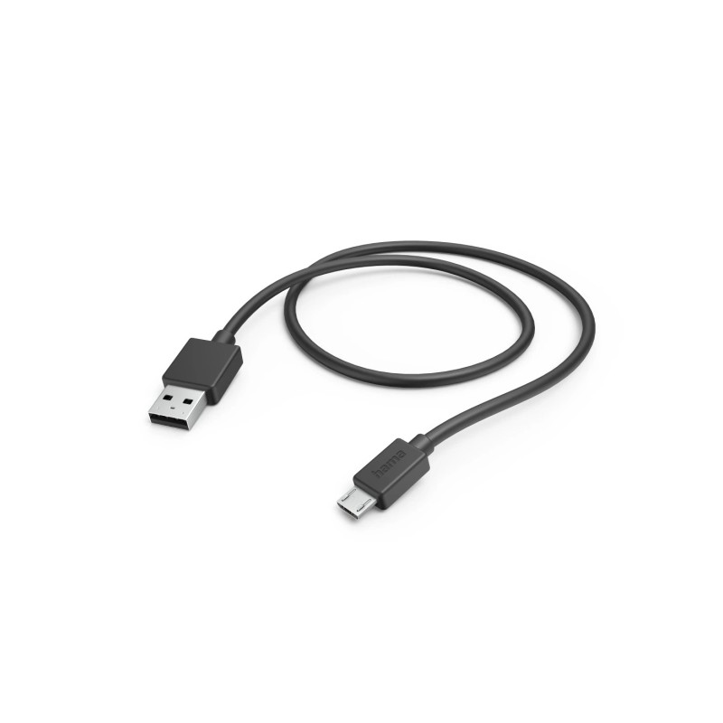 Cavo USB Hama - USB-A maschio - Micro-USB maschio - Lunghezza 1 m - Velocità fino a 480 Mbps - Nichelato - Colore: nero