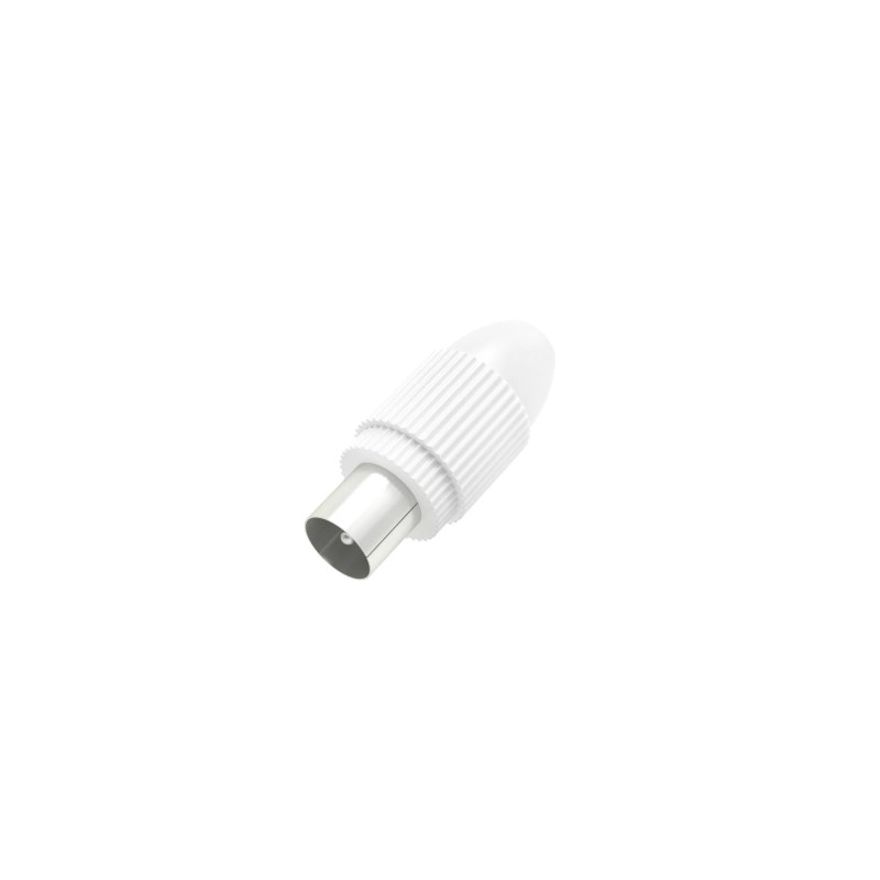 Hama Essential Connettore coassiale maschio - Adatto a cavi da 5 a 7 mm - Fissaggio a morsetto - Colore bianco