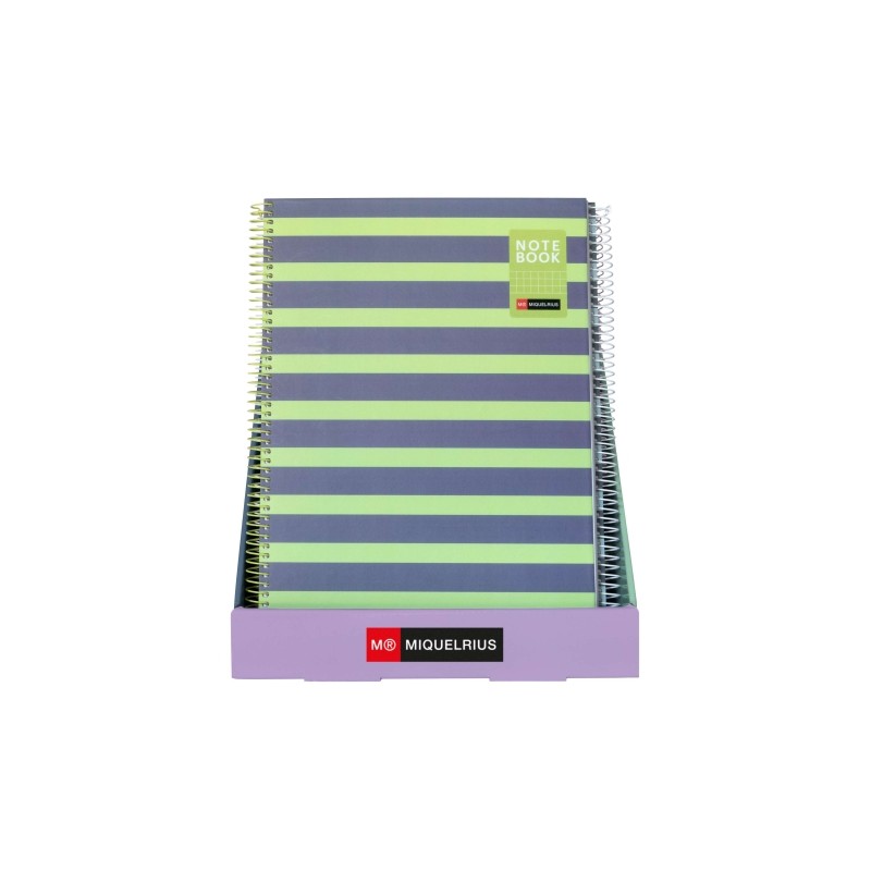 Miquel Rius Between The Lines Espositore con 12 quaderni A4 da 80 fogli a quadretti 5x5