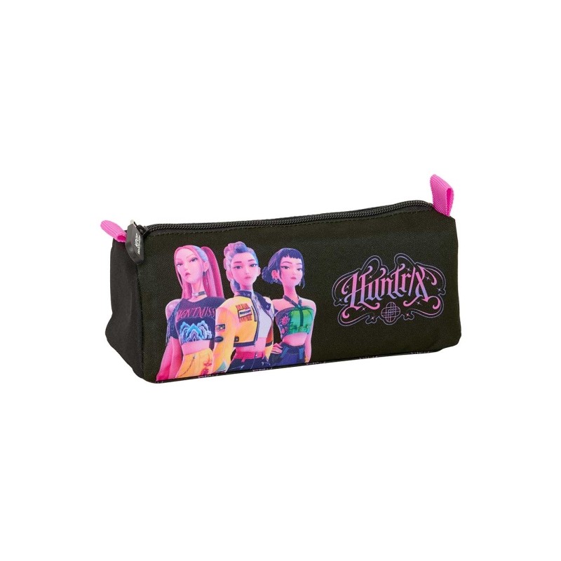 Safta K-Pop Demon Hunters Borsa portaoggetti - 1 scomparto con cerniera - 21x8x7 cm - Colore: nero e rosa