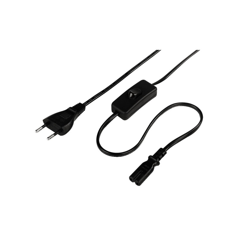Cavo di alimentazione Hama con connettori CEE7/16 maschio - femmina C7 - Lunghezza 2 m - Sezione 0.75 mm² - Colore nero