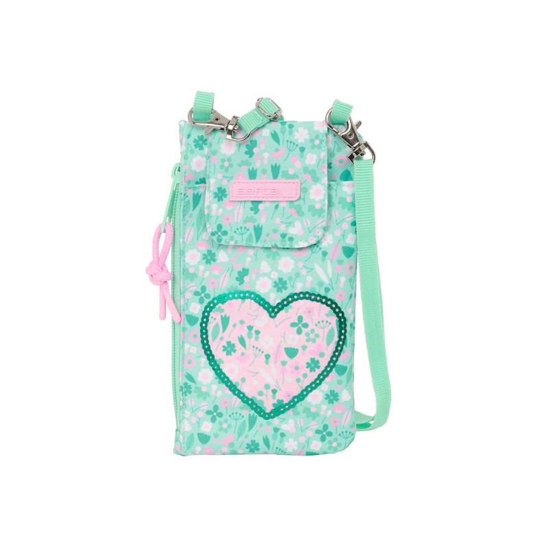 Safta Cuore Portamonete e cellulare fino a 6.9 - Scomparto con cerniera - Cordino regolabile - 0.19 L - 100x190 mm - Col