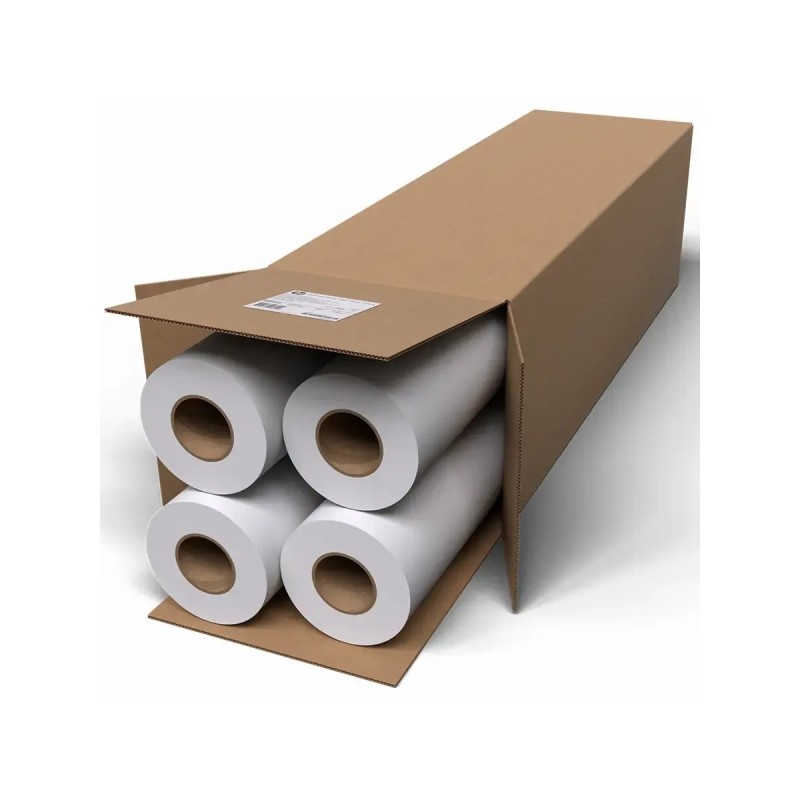 HP Confezione da 4 rotoli di carta bianca lucida da 90 g. 24 - 610 mm x 45.7 m - (Confezione da 4 x C6035A)