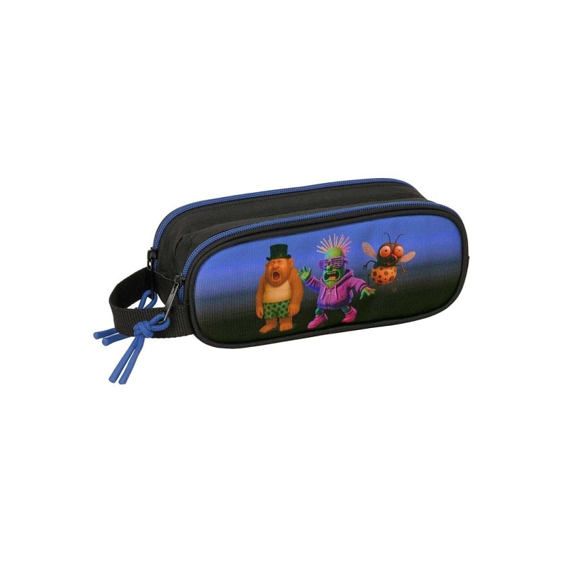 Safta Brainrot Borsa portaoggetti - 2 scomparti con cerniera - Manico laterale - Capacità 1 L - 21x8x6 cm - Colore: ner