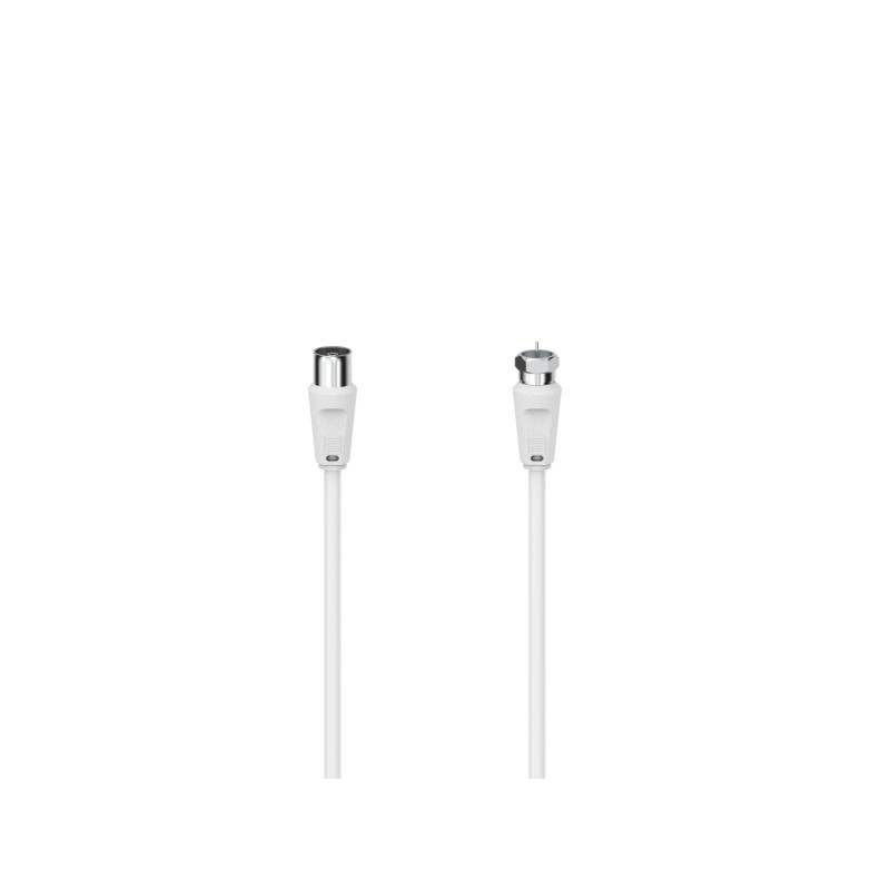 Cavo per antenna Hama - Lunghezza 1.5 m - Connettore F maschio - Connettore coassiale femmina - Colore bianco
