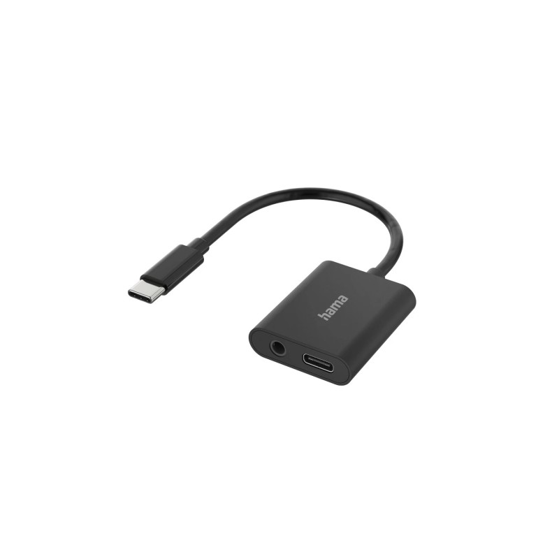 Hama Essential Adattatore audio 2 in 1 - USB-C maschio - USB-C femmina - Jack femmina da 3.5 mm - Power Delivery - Color