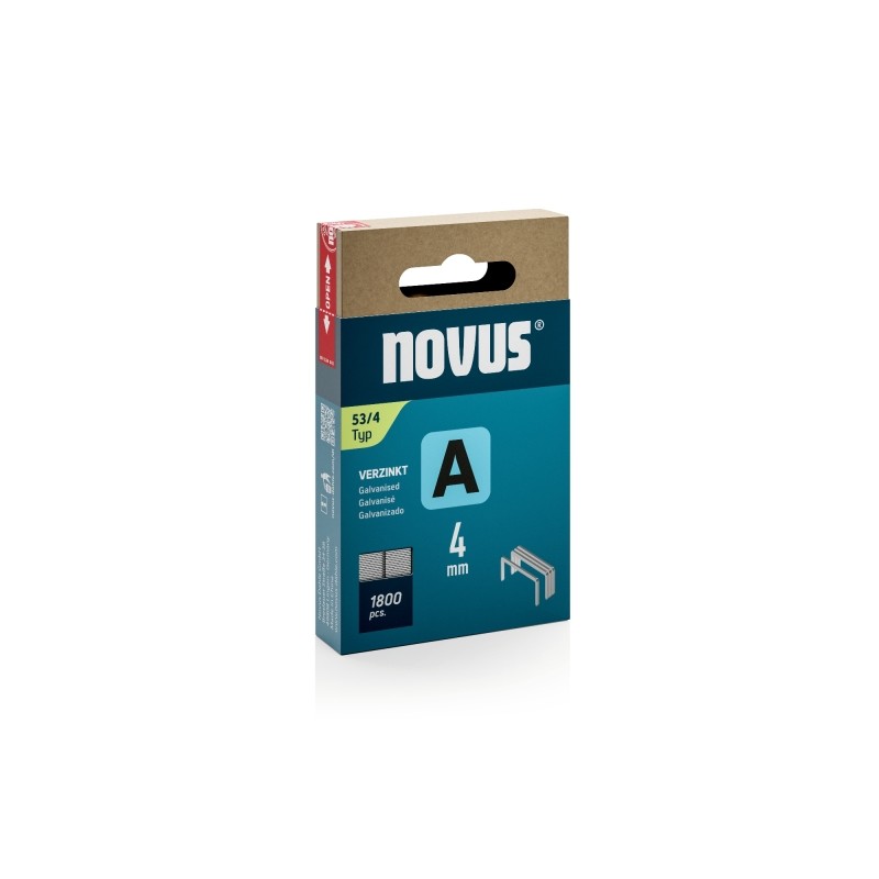Novus A Tipo 53 Confezione da 1800 graffette 53/4 zincate - Gancio da 4 mm