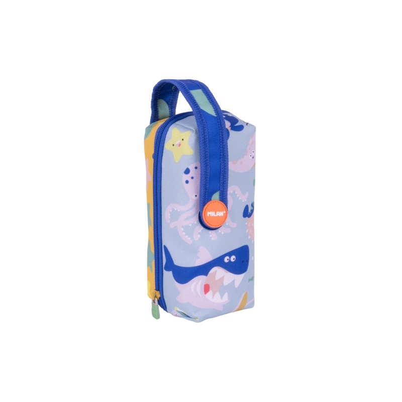 Milan Blue Odyssey - Confezione da 4 astucci con gomma - Temperamatite - Matita - 3 penne a sfera - Righello - 12 matite
