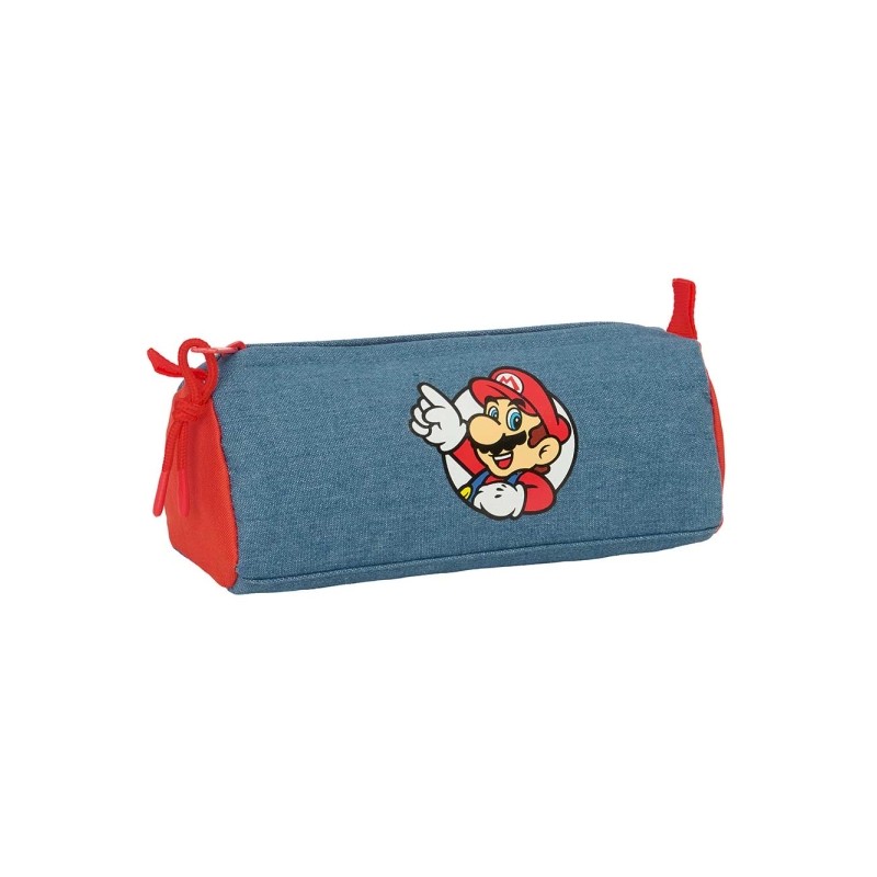 Safta Super Mario Portatutto - 1 scomparto con cerniera - 21x8x7 cm - Colore: rosso e blu