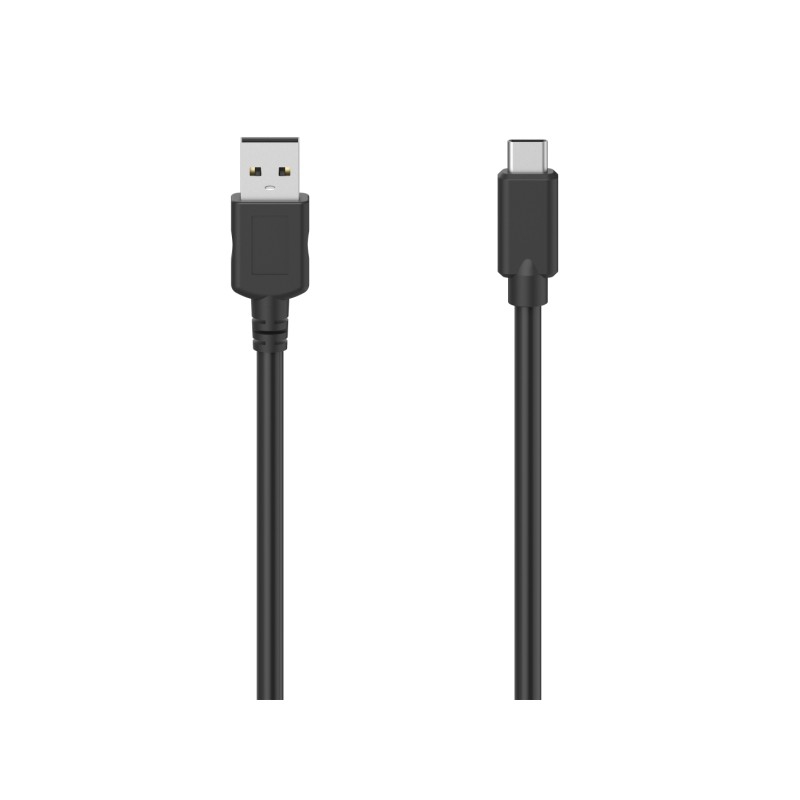 Cavo USB Hama - Lunghezza 0.75 m - USB-A maschio - USB-C maschio - Velocità fino a 480 Mbps - Colore: nero
