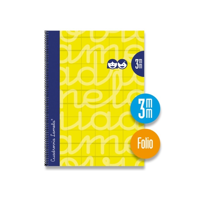 Lamela - Quaderno a spirale con 80 fogli da 90 g/m² con margine - Formato Folio - Righe a quattro linee da 3 mm - Coper