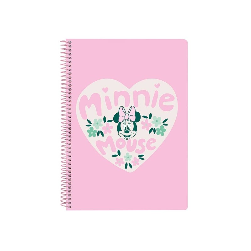 Safta Minnie Mouse Minty - Taccuino a spirale - Formato Cuarto - 80 fogli da 80 g/m² - Quadretti da 4x4 mm - Copertina 