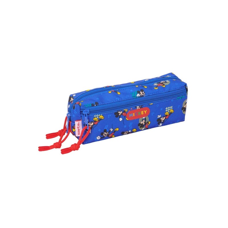 Safta Mickey Mouse Today Borsa portaoggetti - 3 scomparti con cerniera - Elastico - 0.98 L - 220x60x85 mm - Colore: blu