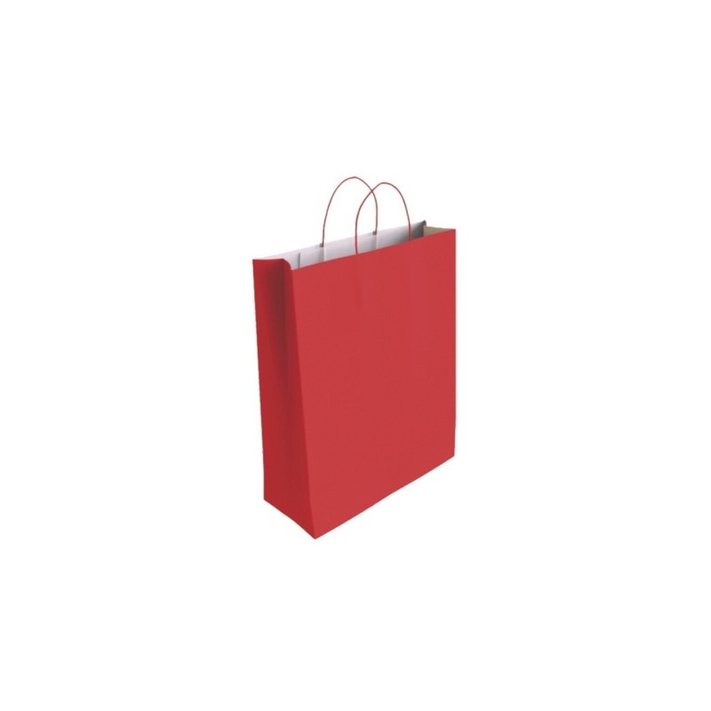Borsa Bismark in carta di cellulosa - Dimensioni 40x14x32 cm - Colore rosso