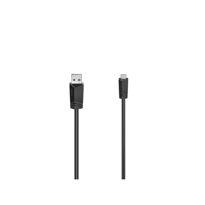 Cavo USB Hama Essential - Lunghezza 1.5 m - USB-A maschio - Mini-USB maschio - Velocità fino a 480 Mbps - Doppia scherm