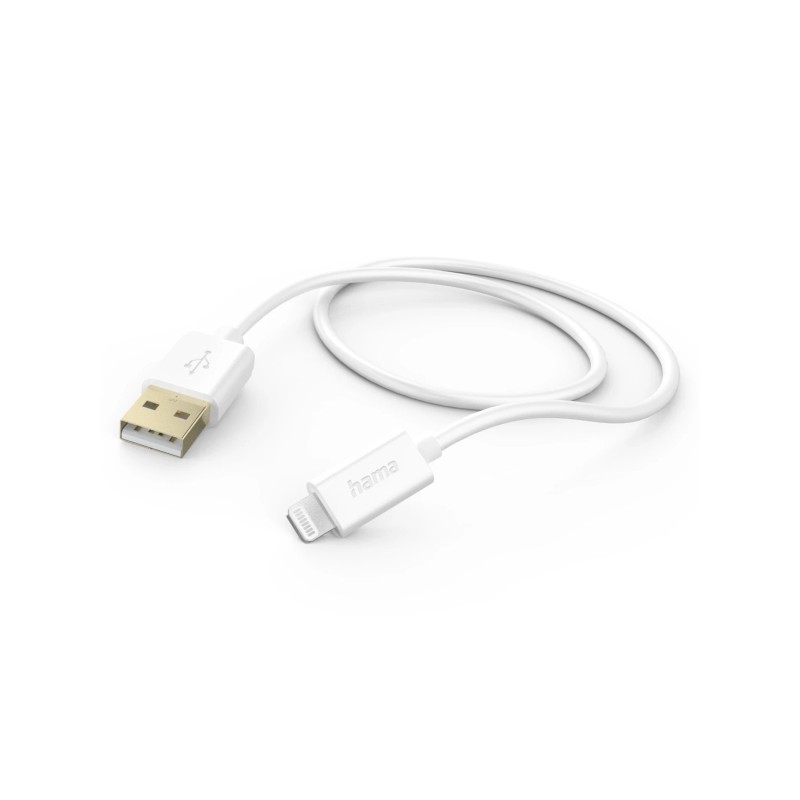 Cavo di ricarica Hama - USB-A maschio - Lightning - Lunghezza 1.5 m - Velocità fino a 480 Mbps - Placcato in oro - Colo