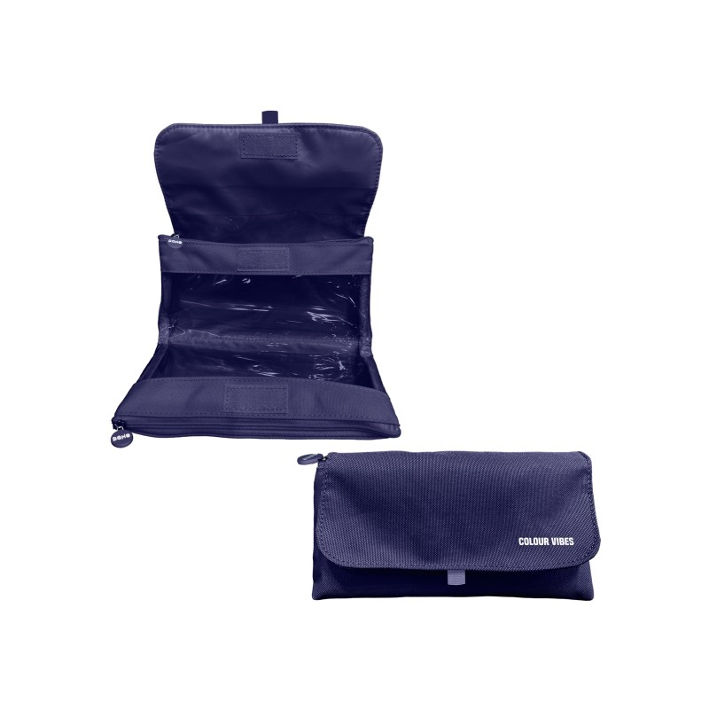Dohe Vibes Borsa portaoggetti doppia - Patta con tasca interna - Cerniera - Finestre trasparenti - Poliestere - 22x11x6 