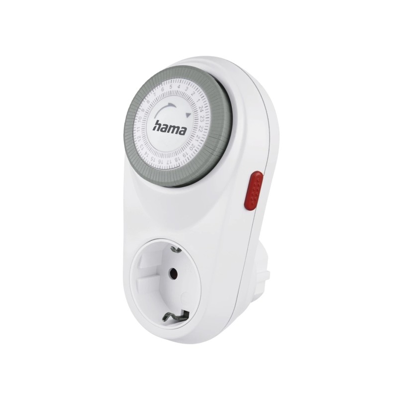Hama Curvo - Presa con timer meccanico - Potenza massima 3680 W - Tensione 250 V - Intervalli di 15 min - Colore bianco
