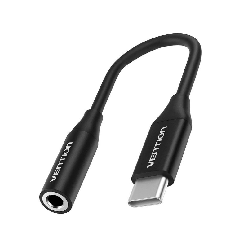 Adattatore audio DAC Vention - Jack da 3.5 mm femmina - USB-C maschio - Cavo da 10 cm - Alluminio - Colore: nero