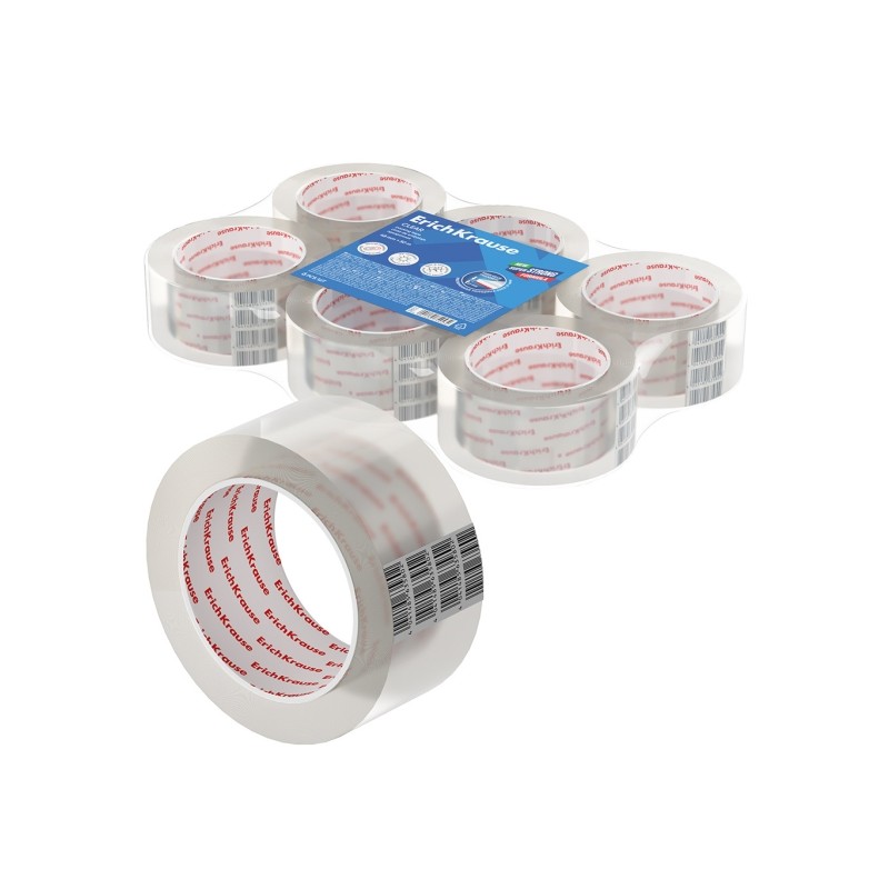 Nastro da imballaggio Erichkrause - Dimensioni 48 mm x 50 m - Adesivo ad alta adesività - Facile da tagliare - Traspare