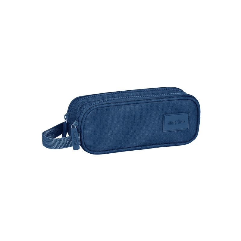 Safta Basic Portatutto - 2 scomparti con cerniera - Manico laterale - 1 L - 210x60x80 mm - Colore blu marino