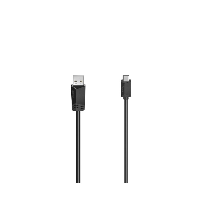 Cavo USB Hama Essential - USB-A maschio - USB-C maschio - Lunghezza 3 m - Velocità fino a 480 Mbps - Doppia schermatura