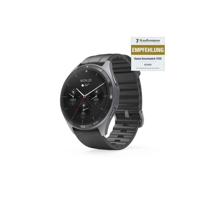 Hama 7010 Smartwatch - Bluetooth 5.3 - Batteria da 300 mAh - Schermo AMOLED da 1.43 - IP68 - Resistente fino a 3 ATM - C