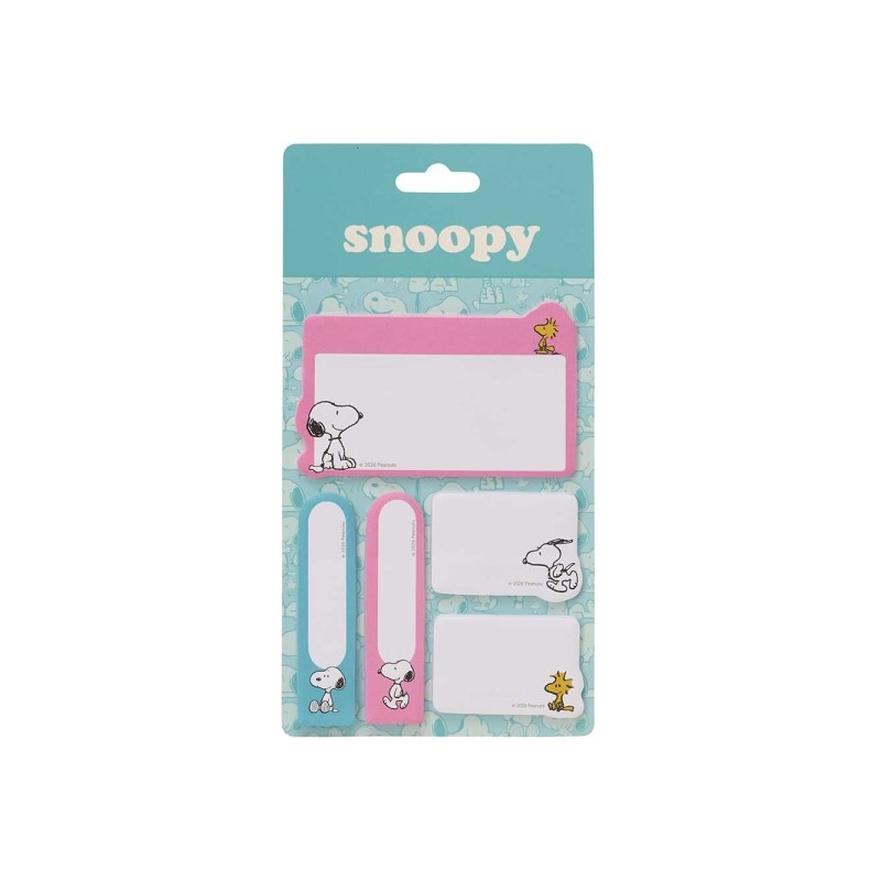 Safta Snoopy Confezione di post-it - Formati assortiti - Etichetta da appendere - 10x20 cm - Colori assortiti