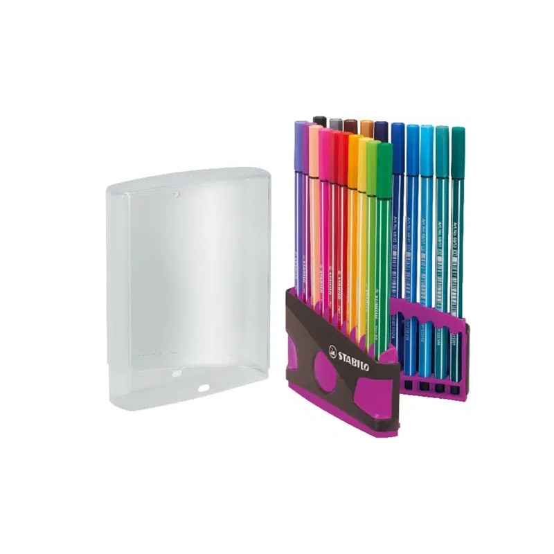 Stabilo Premium Pen 68 - Astuccio con 20 pennarelli - Punta in fibra - Spessore del tratto: circa 1 mm - Colori brillant