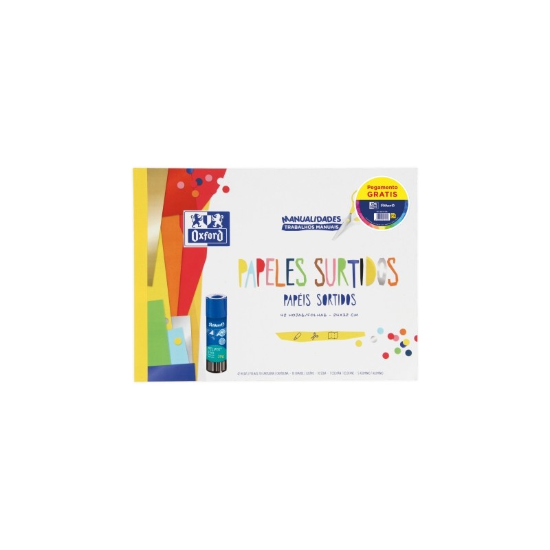 Oxford Blocco per lavori manuali - Stick di colla da 20 g - 42 fogli assortiti